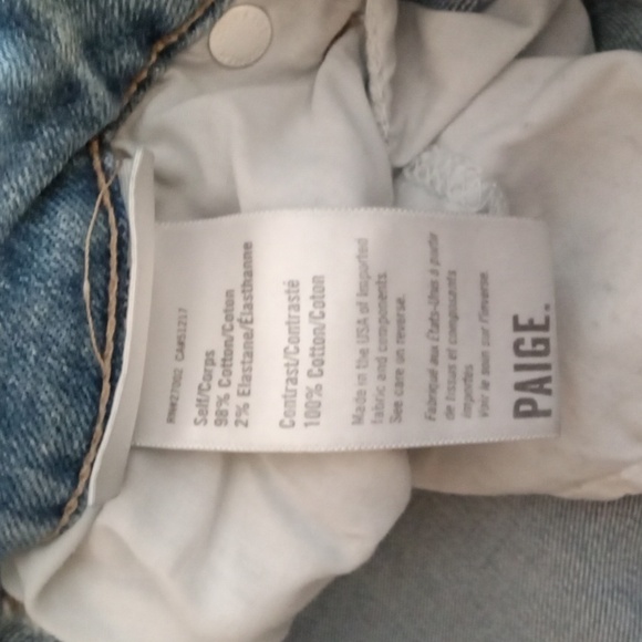 Paige High Rise Sarah Straight Fringe Hem Distressed Womens Jeans Size 30 - Picture 6 of 10